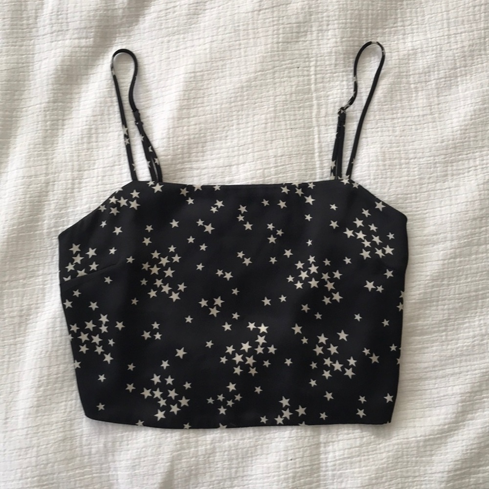 Black and white star top